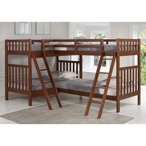 Harriet Bee Reasor Twin Solid Wood LShaped Bunk Beds by Harriet Bee